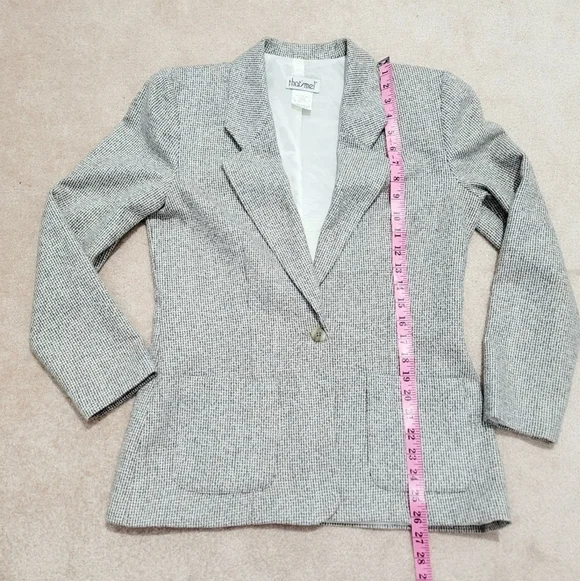 That's Me! Women's Wool Blend Blazer Size 7/8 Tan Brown Checkered Made in USA - Picture 8 of 10
